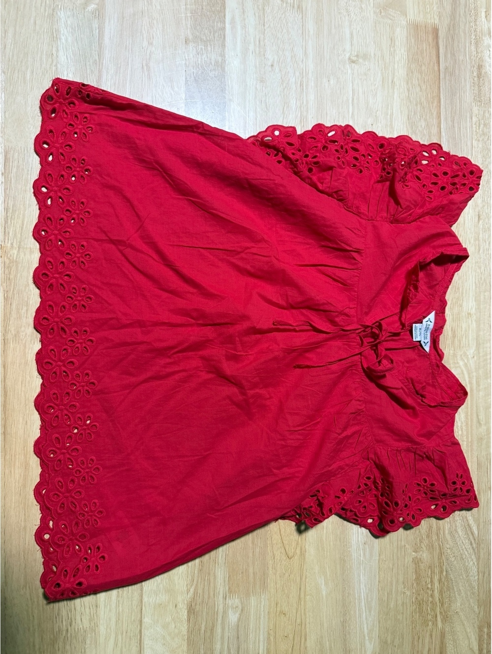 Nanette by Nanette Lepore Women’s XL Red Eyelet Embroidered Blouse NWT - Picture 2 of 8